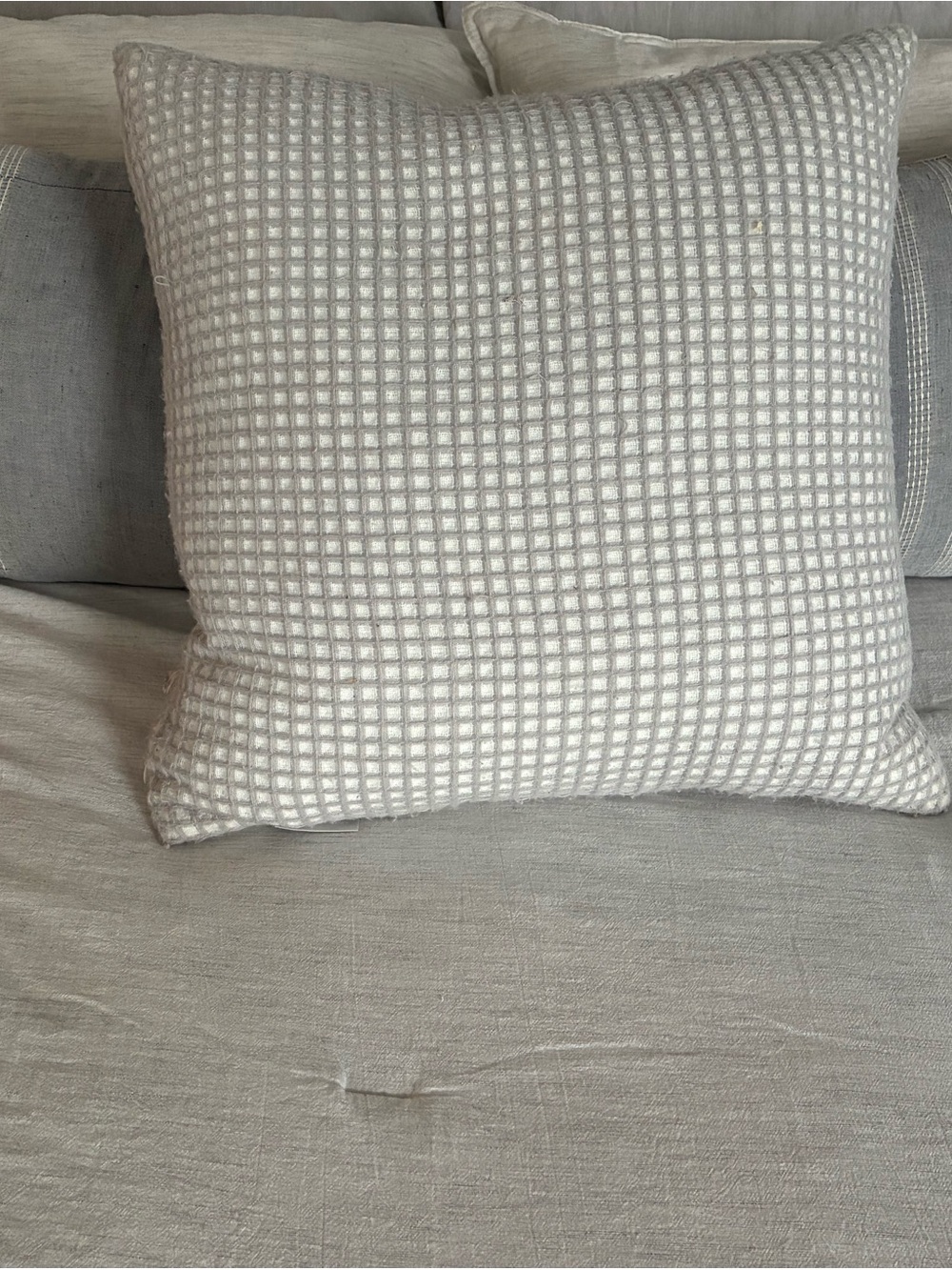 Lillian August Collection Waffle Weave Throw Pillow - Gray
